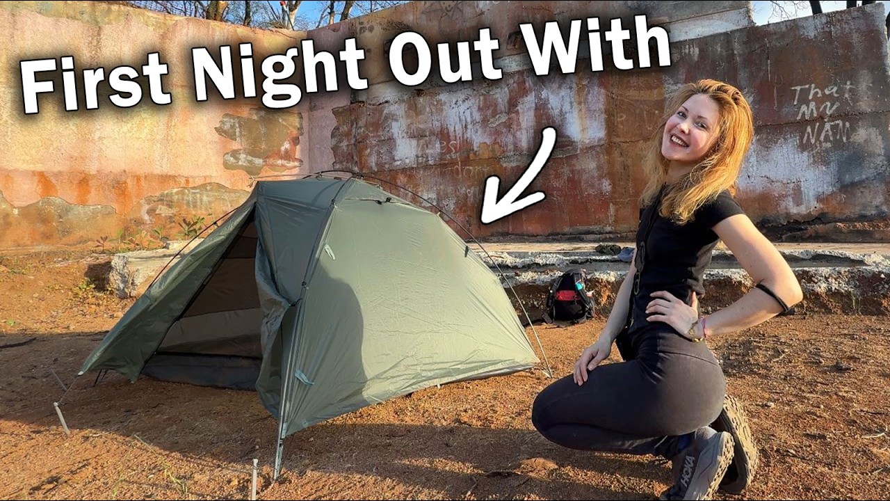 First Night in my New Tent (Durston X-Dome 1+) | Camping on Land with Active Construction