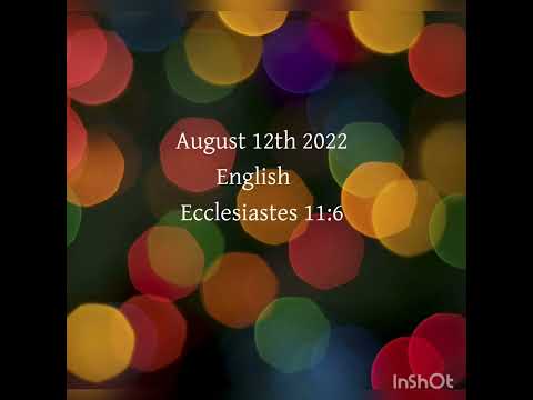 Word in Season in English - August 12th 2022