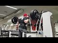 High-bar squat 160kg(355lbs) 50 reps, 5 set 10 reps, video set 3