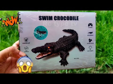 Unboxing Remote Control 2.4GHz Swim Crocodile|Testing R/C Bionic Crocodile|R/C Swimming Animals