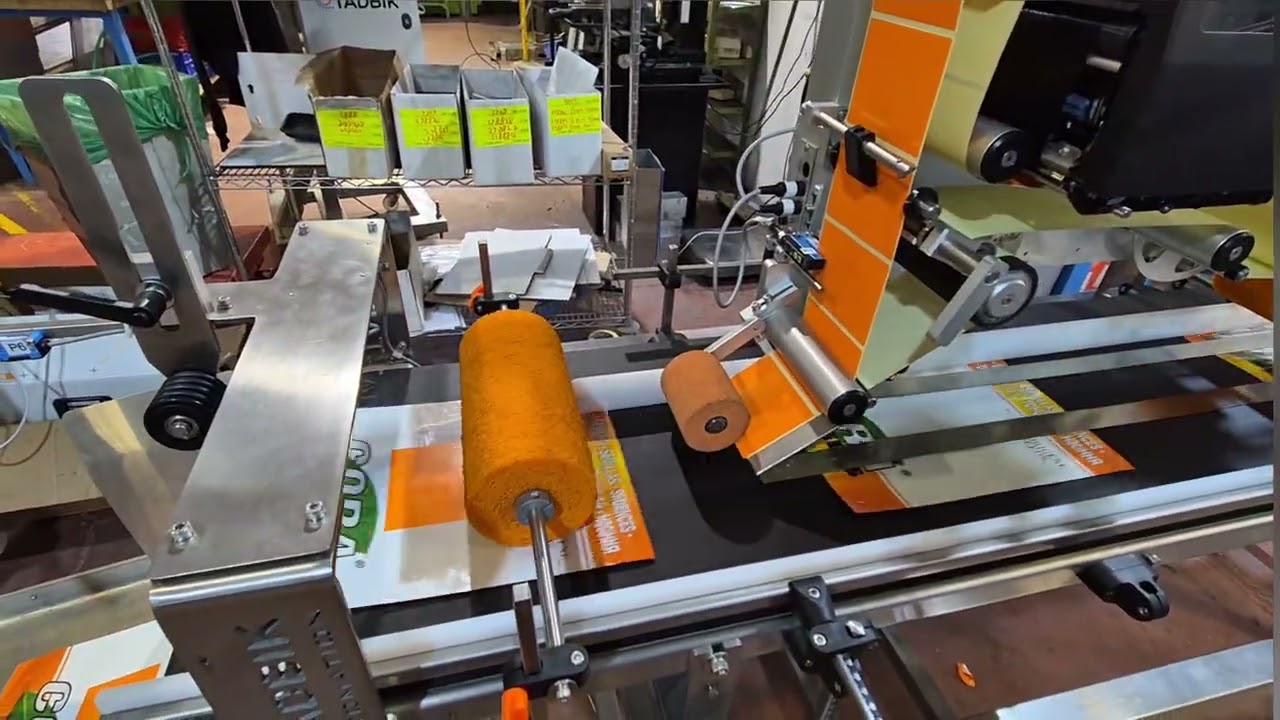 High Speed Friction Feeding Print & Apply Labeler for Empty Plastic Pouches  Up to 60 PPM  by TADBIK