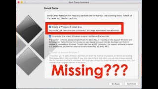 Get "Create a Windows 7 install disk" option on BootCamp assistant