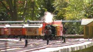 preview picture of video 'Live steam engines on garden railway Summer 2010'