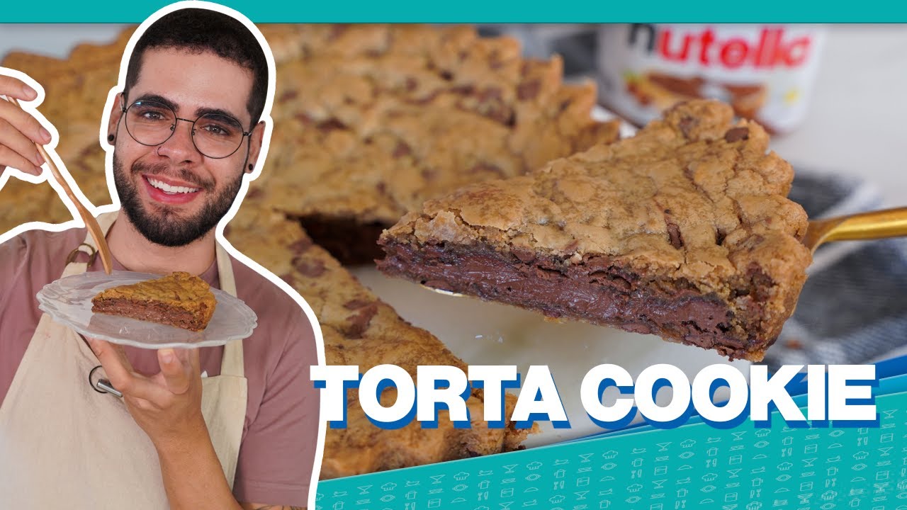 IMPOSSÍVEL COMER SÓ UM PEDAÇO | TORTA COOKIE RECHEADA COM NUTELLA