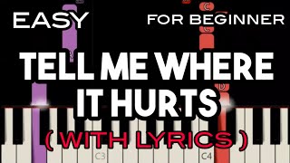 TELL ME WHERE IT HURTS ( LYRICS ) - MYMP | SLOW &amp; EASY PIANO