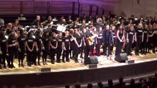 Victoria Csatay and The Broadway Youth Ensemble singing at Carnegie Dec 1, 2016