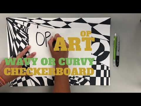 Op Art Wavy Checkerboard