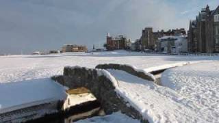 Snow on The Old Course at St Andrews, Scotland December 2010