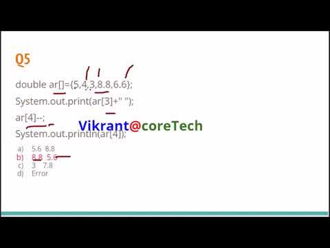 Java Array Mcq Set 1