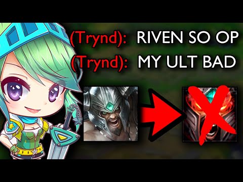 This is how the RANK 1 Riven DESTROYS Challenger Tryndameres in lane