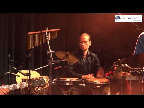 Nicolas leroy - percussion setup with Oxus: Conga, Tabla, Darbuka, Daf, Tama...