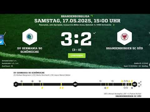 SV Germania 90 Schöneiche - Brandenburger SC Süd 3:2 (3:0)