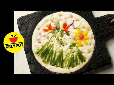 Focaccia Bread Recipe with Easy Vegetable Art | Italian Decorated Bread Recipe