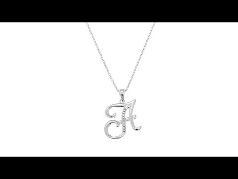 Sevilla Silver DiamondAccented Initial Pendant/Chain