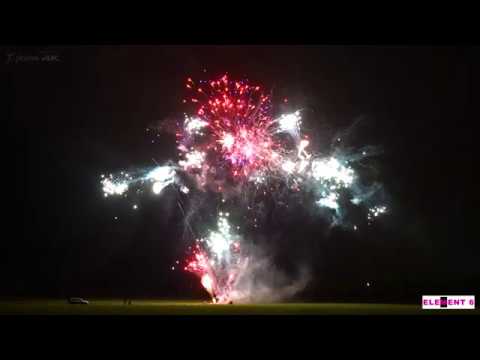 SCW913 - 90s 30mm Silver Strobe Waterfall w Blood Red & Blue Peony 'W' shape (4k video)