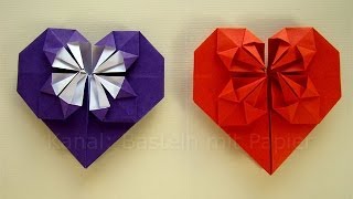 Origami Herz falten - Basteln mit Papier - Einfache Geschenkideen für Geburtstag selber machen