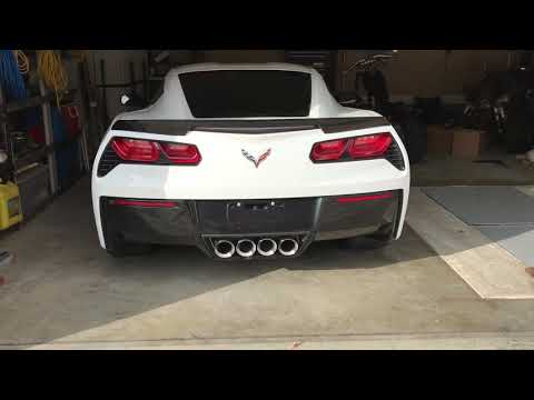 C7 Corvette, LT1, Kooks Long Tubes, off Road X pipe, factory NPP mufflers.