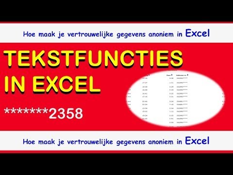 Excel - Tekstfunctie Anonimiseren - ExcelXL.nl trainingen en workshops