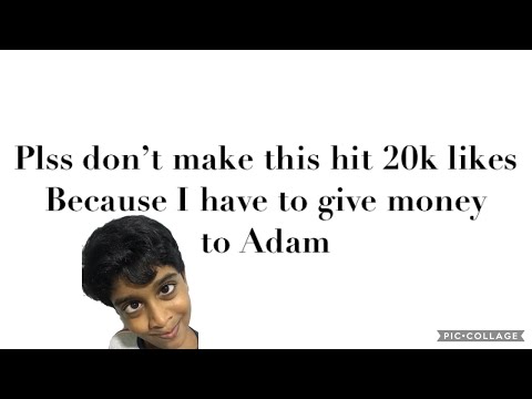 Plss don’t make this hit 20k likes or I have to give Adam money