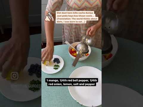 Sour mangoes? Make salad adding onion tomato capsicum dhaniya panir soaked almonds salt lemon mirch