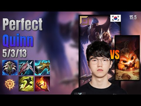 Perfect Top Quinn vs Gnar lol KR solo rank Full Game 15.5 | 퍼펙트 퀸 vs 나르