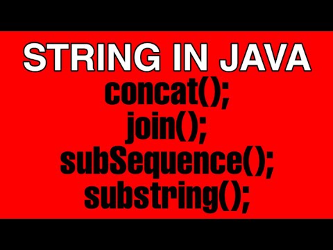 String In Java Concatjoinsubsequence Substring In Method In Java String Full Understanding Video