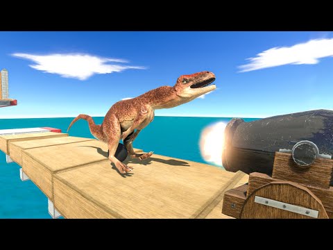 Epic Cannons on Falling Bridge - Animal Revolt Battle Simulator