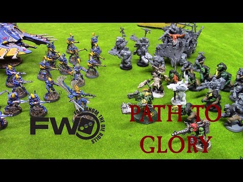 Warhammer 40K 8th Edition Path to Glory: Eldar vs Orks Game 1