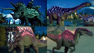 ALL BIOLUMINESCNT SECRET SPECIES DINOS (JURASSIC WORLD EVOLUTION 2)