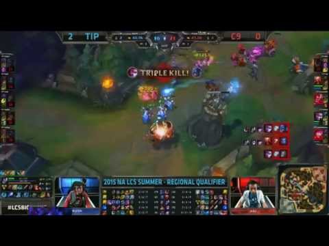 C9 Sneaky Quadrakill Vayne |Semi Finals S5 NA LCS Regional Qualifier for Worlds | TIP vs C9 G3