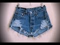 DIY: Как сделать модные рваные шорты / how to make ripped shorts 