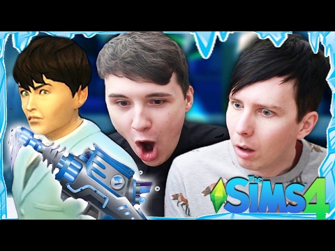 DIL GETS A FREEZE RAY - Dan and Phil Play: Sims 4 #35