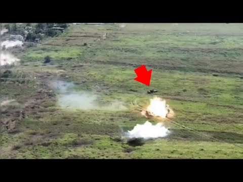 Ukrainian PT-91 Charge Russian Position Under Heavy Artillery Shelling