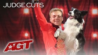 Lukas &amp; Falco Perform Adorable Dog Act To The Greatest Showman - America&#39;s Got Talent 2019