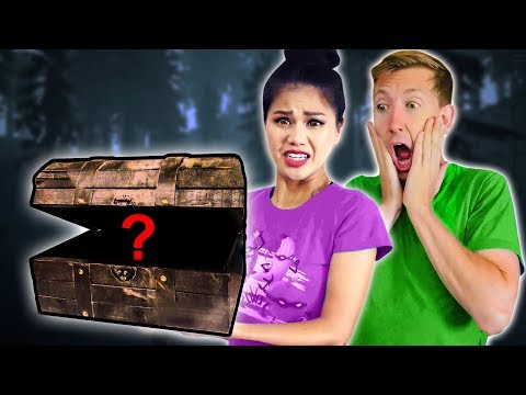 FOUND HAUNTED TREASURE CHEST Exploring ABANDONED DESERT Mystery Box Unboxing Challenge Haul Video