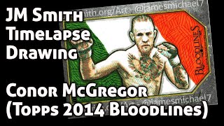 Drawing Conor McGregor card for Topps UFC Bloodlines 2014 set
