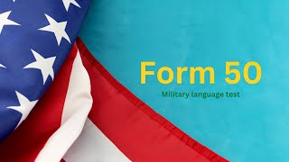Armed Forces Language Drill -Advanced 𝐸•ℂ•𝐿 t  Proficiency - Assessment Test 50