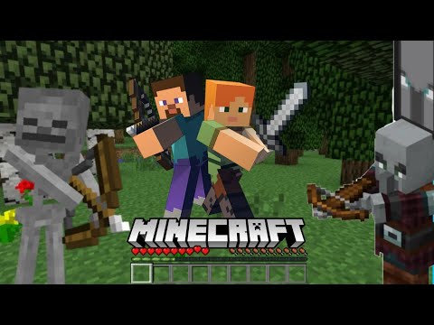 atacando a área dos saqueadores, minecraft