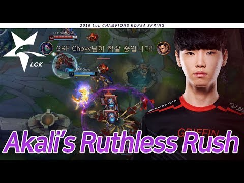 Akali’s Ruthless Rush : HLE vs GRF [2019 LCK Highlight] Match12 Game2