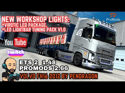 ETS2 1.48 - Volvo FH16 2012 by Pendragon - New Workshop LED Lights - Valencia to Murcia (Spain)