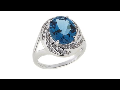 Paul Deasy Gem Oval Gem and White Zircon Sterling Silver...