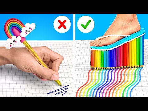 RAINBOW FEET HACKS || Awesome Art Hacks & Parenting DIY Ideas by 123 GO!