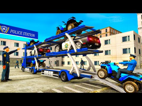 US Police ATV Quad Bike Plane Transport Gameplay | DRIVE HERO
