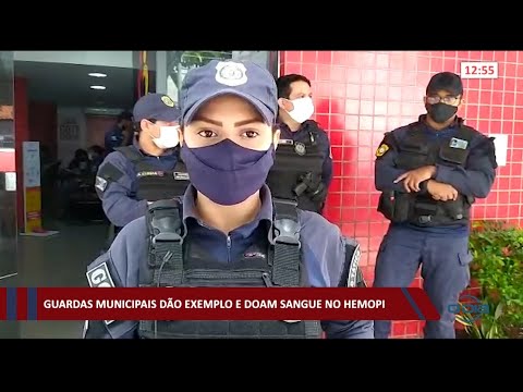 Guardas Municipais doam sangue no HEMOPI e convidam população a doar 05 03 2021