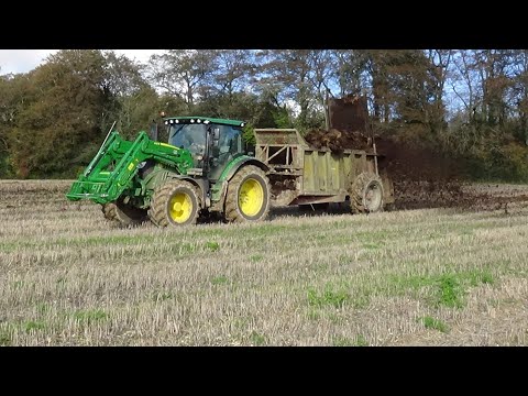 Muck Spreading with John Deere 6130R & Marshall plus Kramer and cabride!