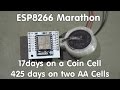 #58 ESP8266 Sensor runs 17 days on a coin cell/transmits data to sparkfun.com and ubidots.com