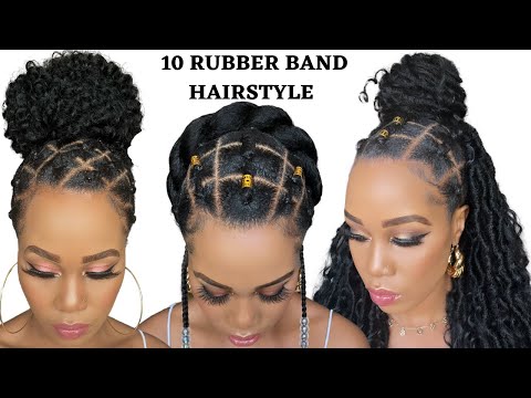 🔥10 QUICK & EASY RUBBER BAND HAIRSTYLES ON NATURAL...