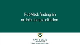 PubMed: finding an article