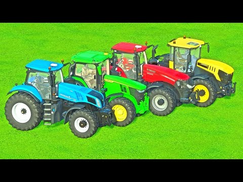 NEW HOLLAND vs JOHN DEERE vs CLASS vs FENDT vs CASE TRACTORS w MAN TRUCKS ! Farming Simulator 22