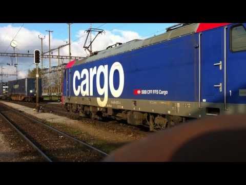 HD720cam - Rangierbahnhof Muttenz - Lokomotiven und Güterzüge im Bahnbetrieb